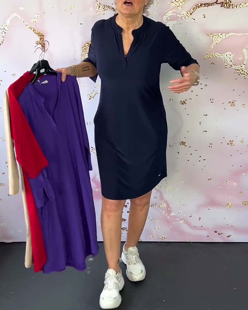 HANNE | ELEGANT DRESS WITH V-NECK