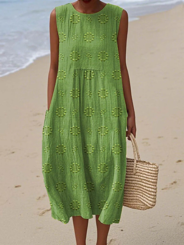 ROSE | EMBROIDERED MIDI DRESS